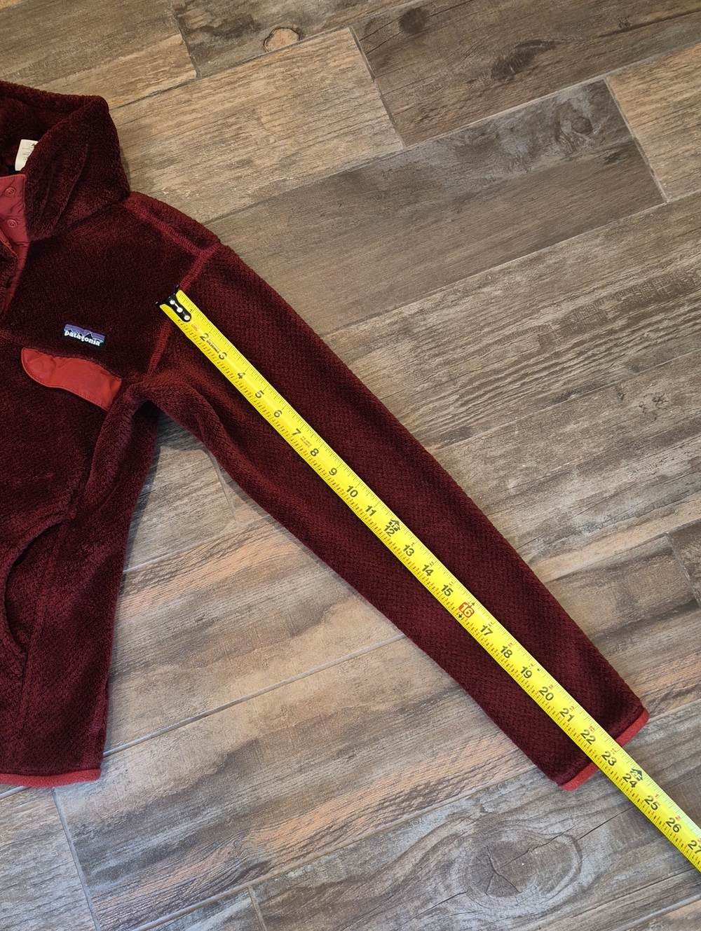 XS/S Patagonia Burgundy Re-Tool Snap-T Cozy Polartec Pullover Kangaroo Pocket - Picture 11 of 16